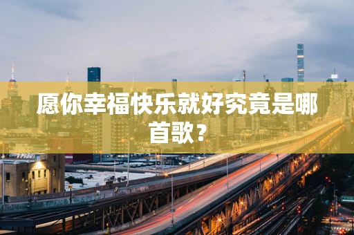 愿你幸福快乐就好究竟是哪首歌？