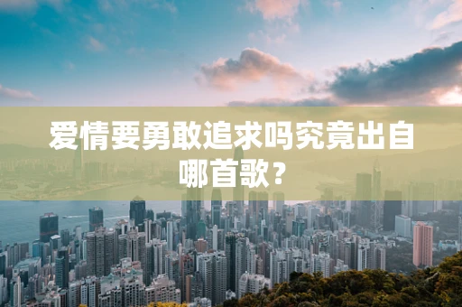 爱情要勇敢追求吗究竟出自哪首歌？
