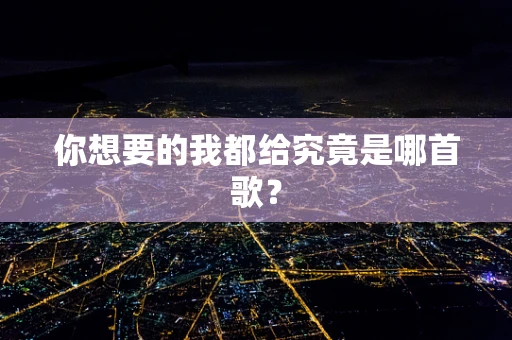 你想要的我都给究竟是哪首歌？