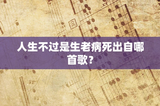 人生不过是生老病死出自哪首歌？