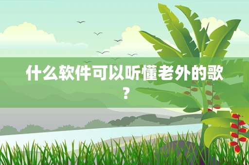 什么软件可以听懂老外的歌？
