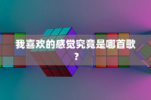 我喜欢的感觉究竟是哪首歌？