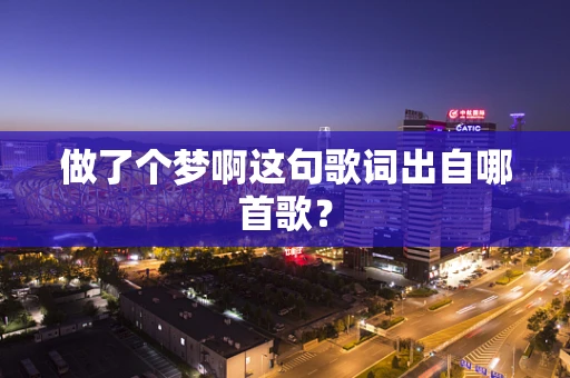 做了个梦啊这句歌词出自哪首歌？