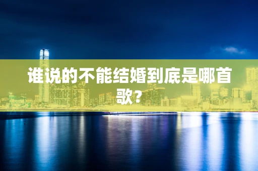 谁说的不能结婚到底是哪首歌？