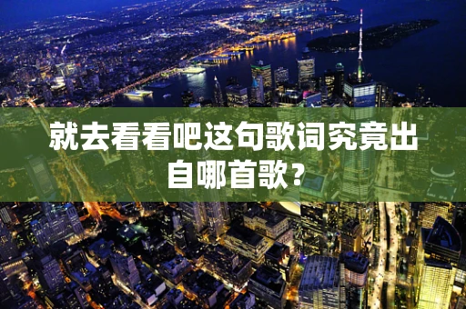 就去看看吧这句歌词究竟出自哪首歌？