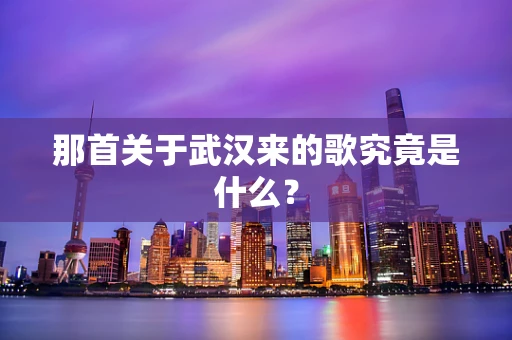 那首关于武汉来的歌究竟是什么？