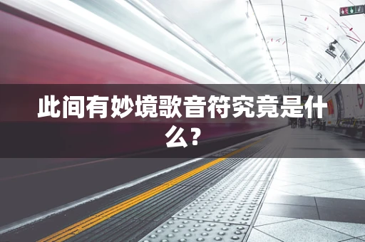 此间有妙境歌音符究竟是什么？
