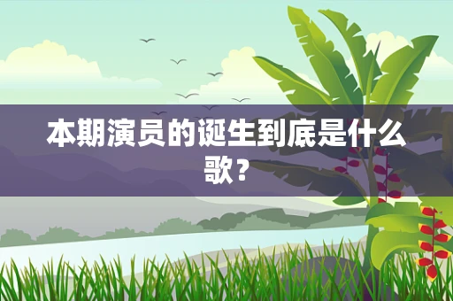 本期演员的诞生到底是什么歌？