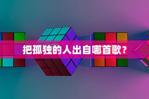 把孤独的人出自哪首歌？