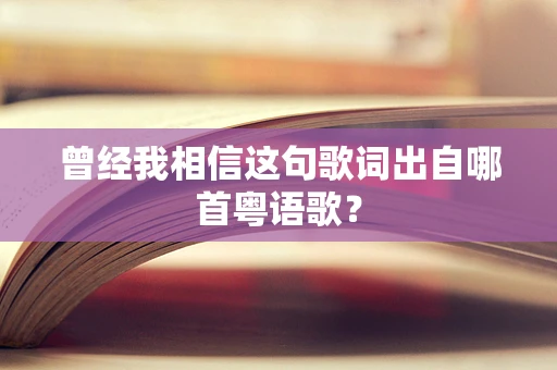 曾经我相信这句歌词出自哪首粤语歌？