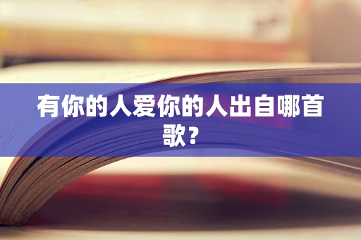 有你的人爱你的人出自哪首歌？