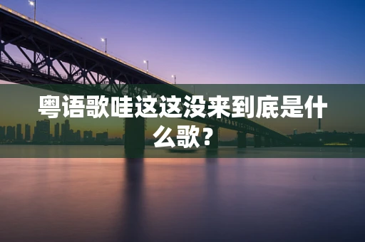 粤语歌哇这这没来到底是什么歌？