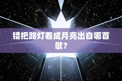 错把路灯看成月亮出自哪首歌？