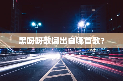 黑呀呀歌词出自哪首歌？