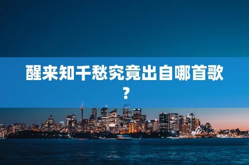醒来知千愁究竟出自哪首歌？