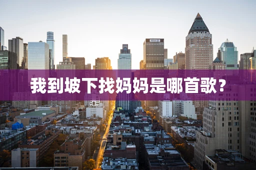我到坡下找妈妈是哪首歌？