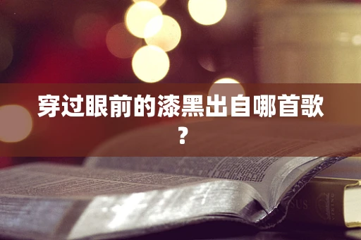 穿过眼前的漆黑出自哪首歌？