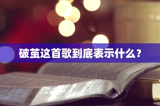 破茧这首歌到底表示什么？