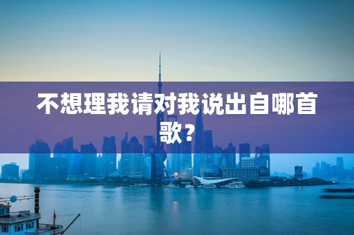 不想理我请对我说出自哪首歌？