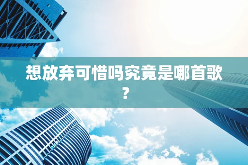 想放弃可惜吗究竟是哪首歌？
