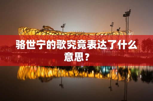 骆世宁的歌究竟表达了什么意思？